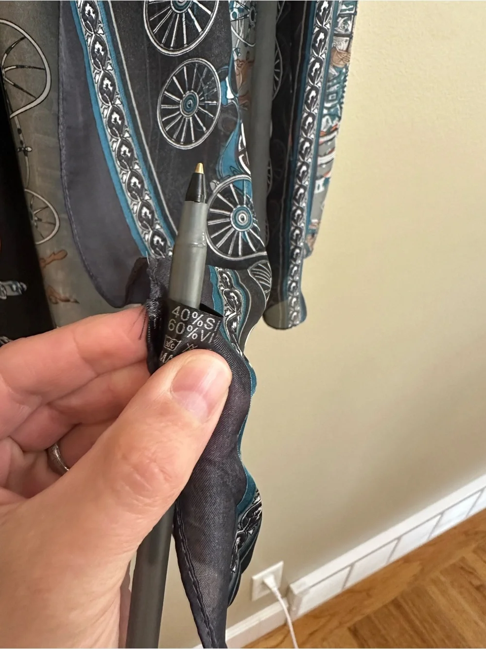 Carriage Design Silk Blend Scarf